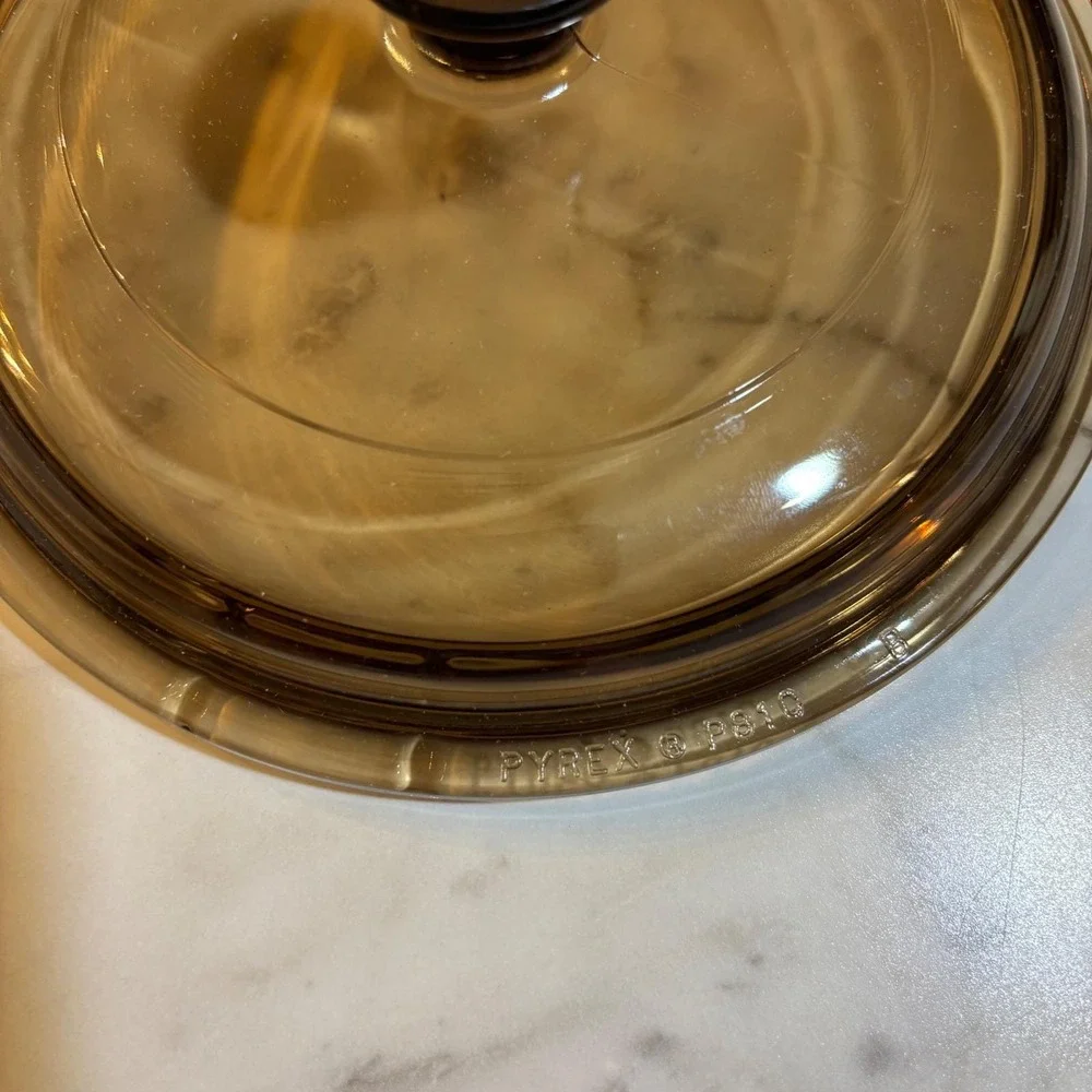 Pyrex Visions Amber Brown Glass Lid PS-10-C for 1.5 Quart Casserole Saucepan